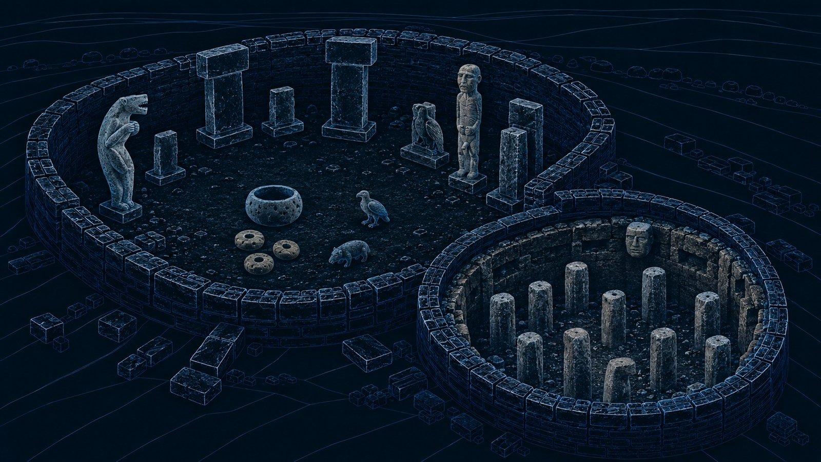 Illustrated excavation map of Karahan Tepe